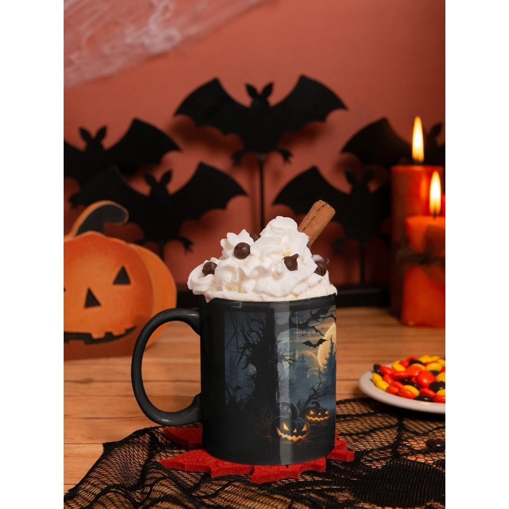 Halloween 15oz. Ceramic Coffee Mug Scary Scene Great Ghostly Gift Spooky Season - Picture 2 of 8